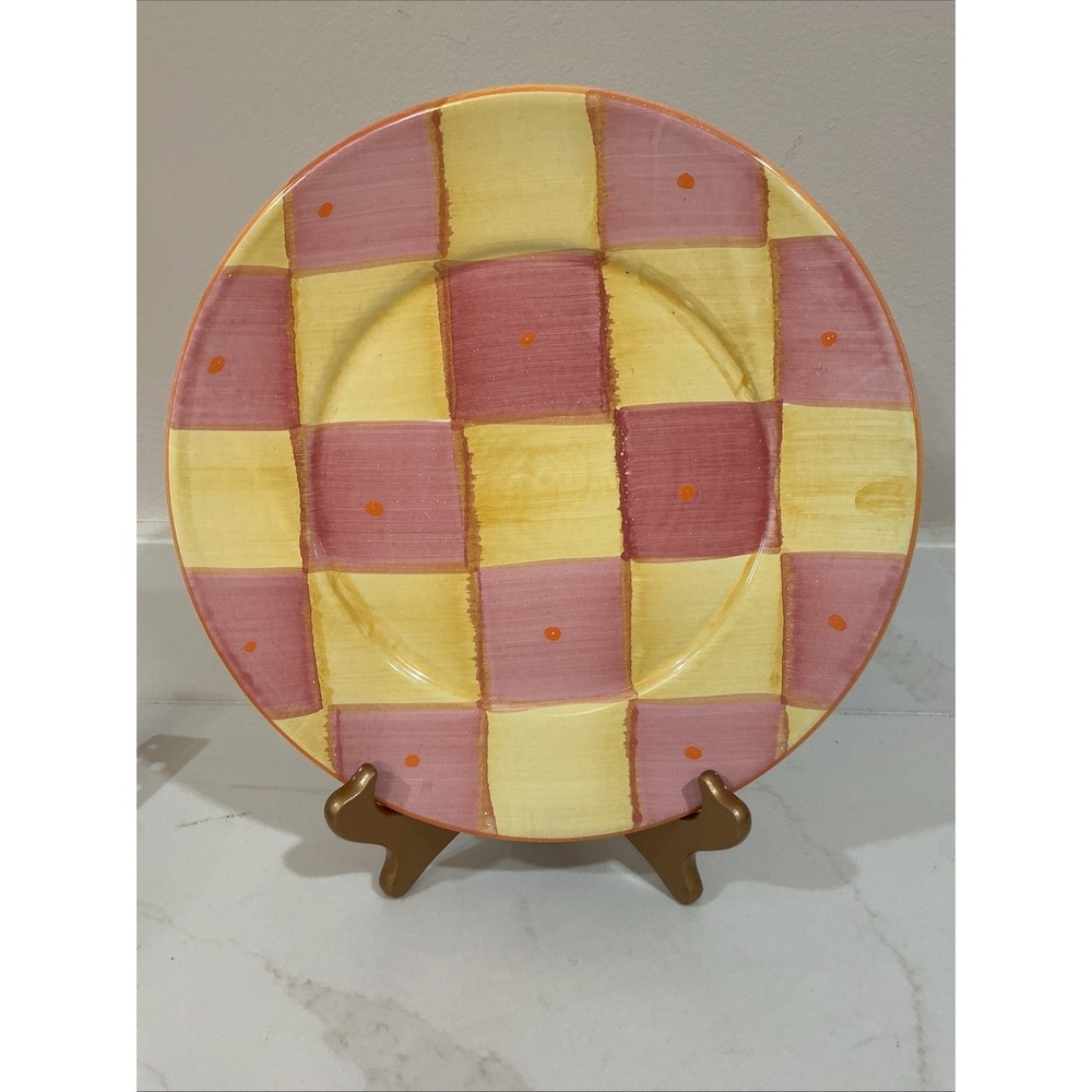 Vintage Pottery Barn 11" Sunnyside Dinner Plate Pink Yellow
